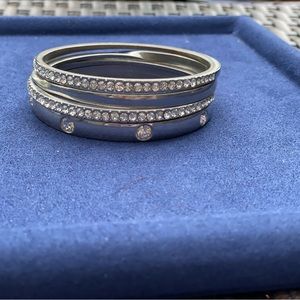 I.N.C. Silver Tone Bangle Bracelets Set of 4